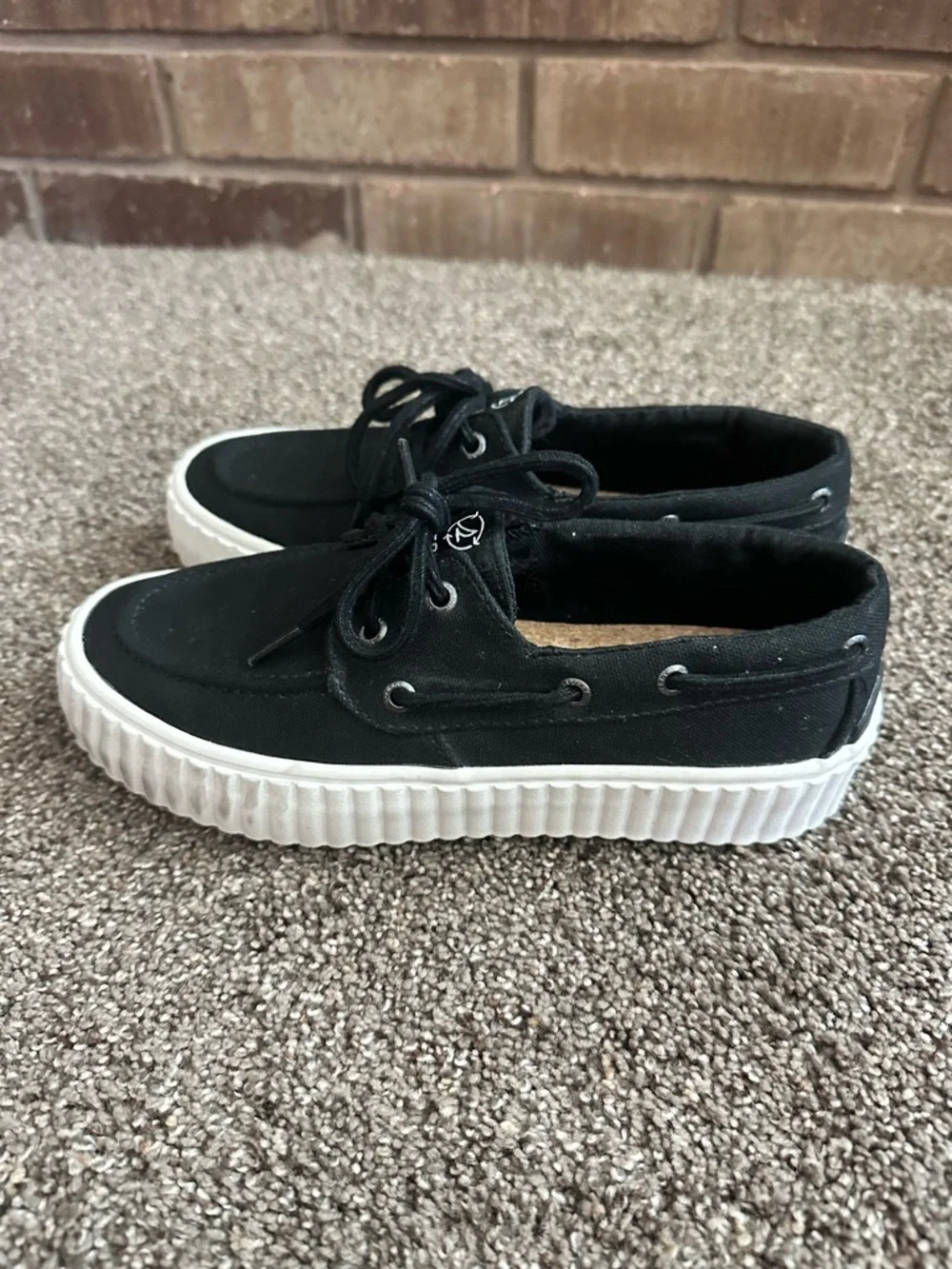 Sperry SeaCycled Pier Wave Platform Boat Shoes 6 Coastal Preppy Dark Academic